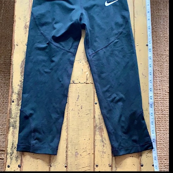 NIKE PRO STRETCH BLACK CROP LEGGINGS WORKOUT GYM S - Picture 5 of 10